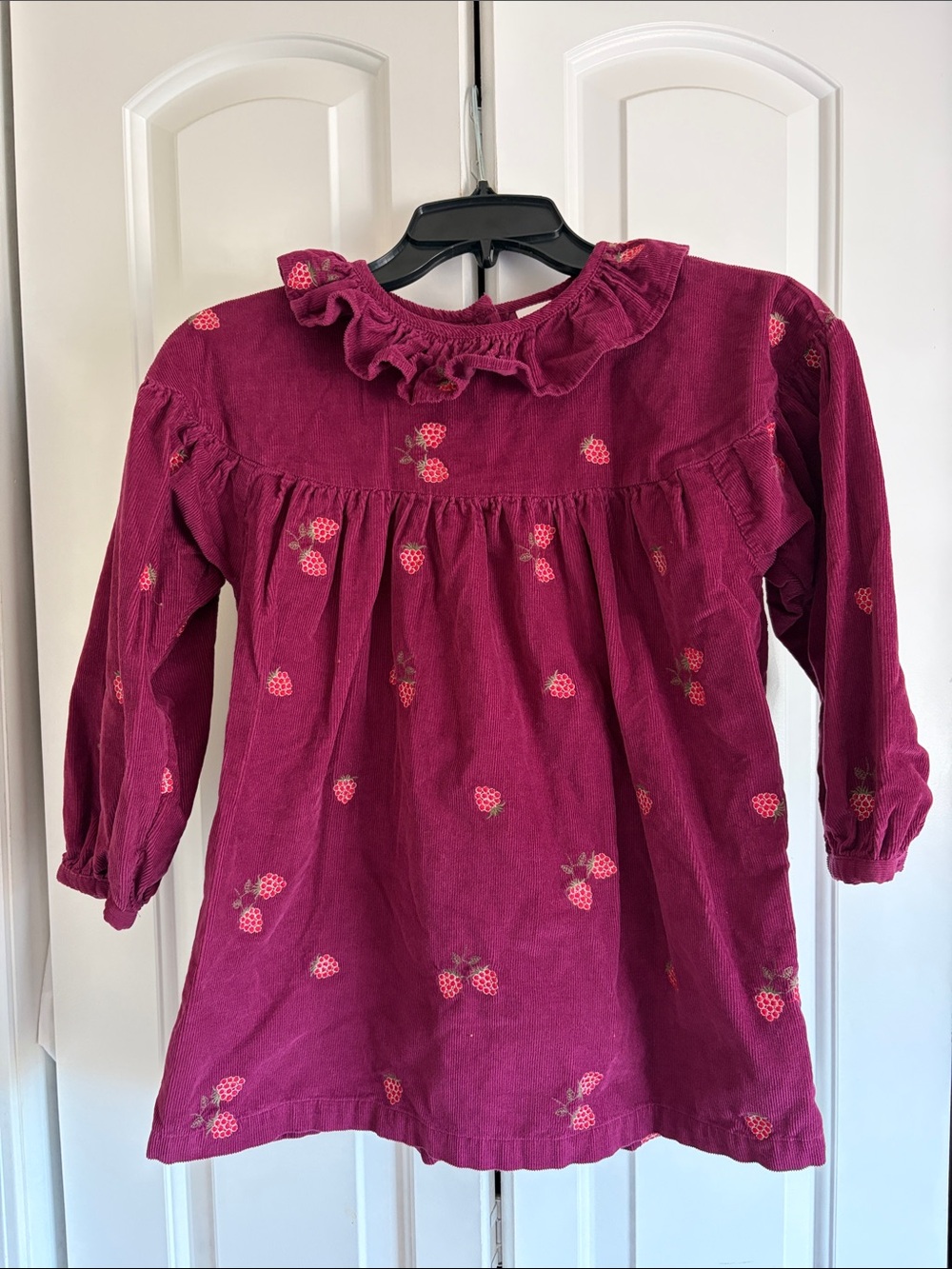 next Berry-Colored Ruffle-Neck Strawberry Tunic